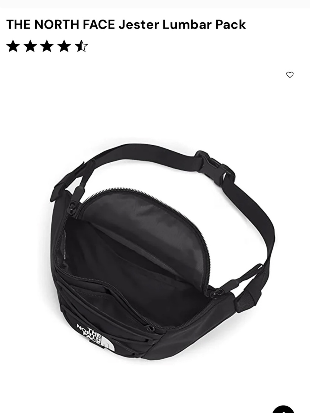 The North Face Black Jester Lumbar Pack Fanny Pack NWOT - Picture 3 of 4